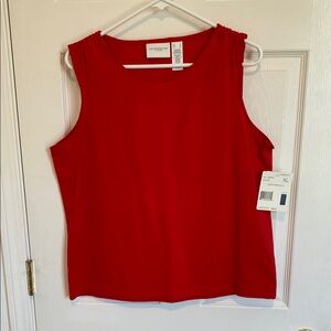 Liz Claiborne Orange/Red Boxy Sleeveless Tank Top